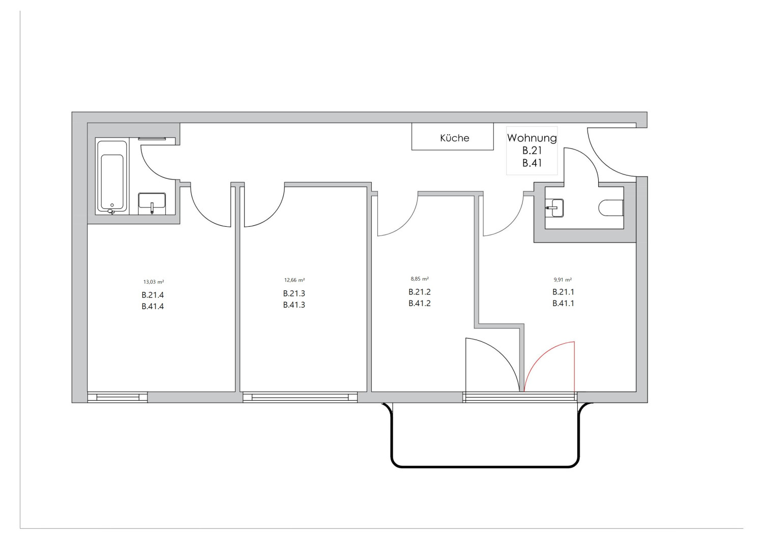 Zimmer in der Nazarethkirchstraße 51 (Aufgang B)