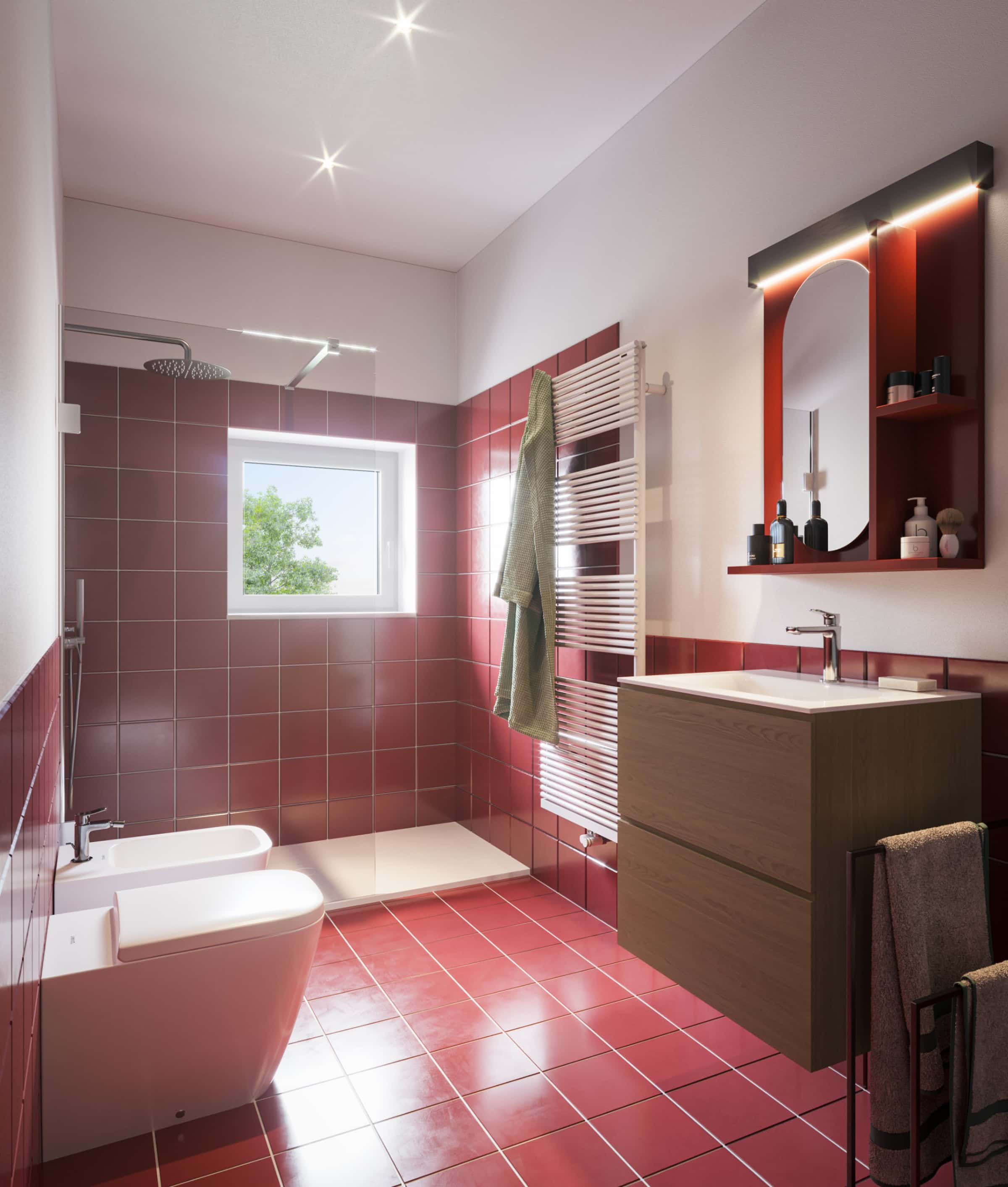 Room with shared bathroom