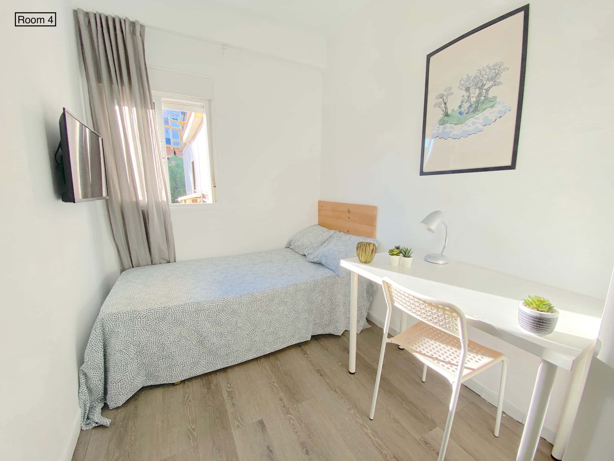 Sunny room near center with WIFI and TV for students