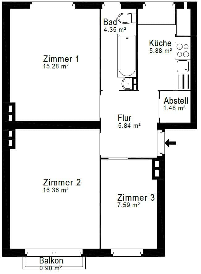 Zimmer in Steinmetzstraße, Berlin für 56 m² mit 3 Schlafzimmer