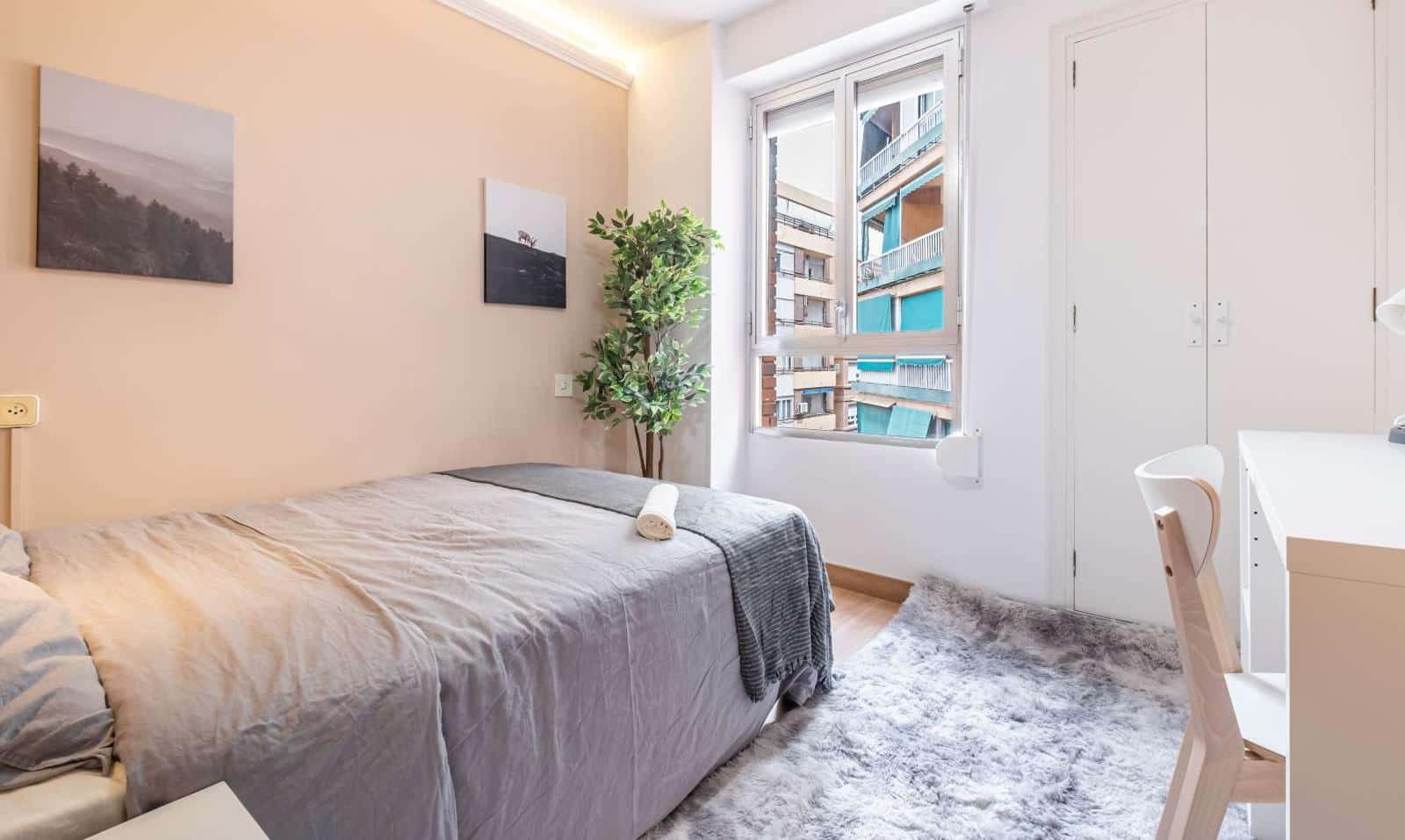 Double bed in Room in a shared 5-bedroom apartment for rent in Alicante, furnished