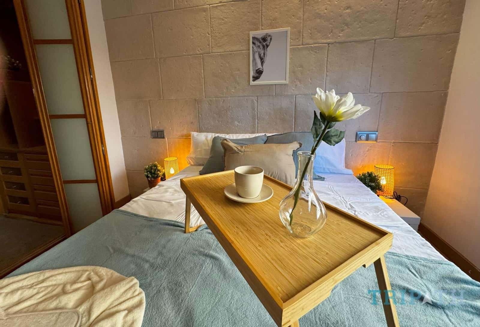 Double bed in Magnificent rooms for rent located in Madrid