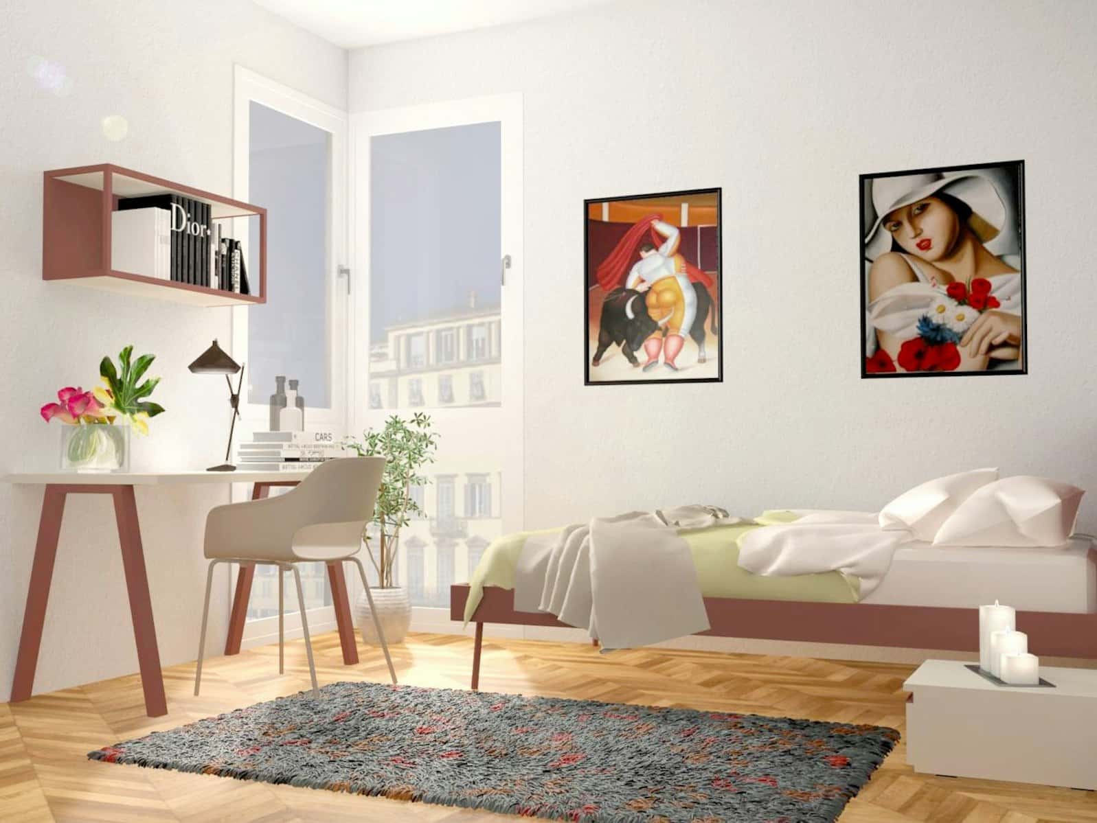 5 single rooms  - apartment for 6 0