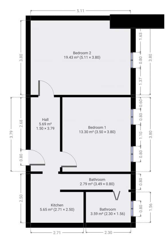 Single room Milan, 2 beds — photo 20