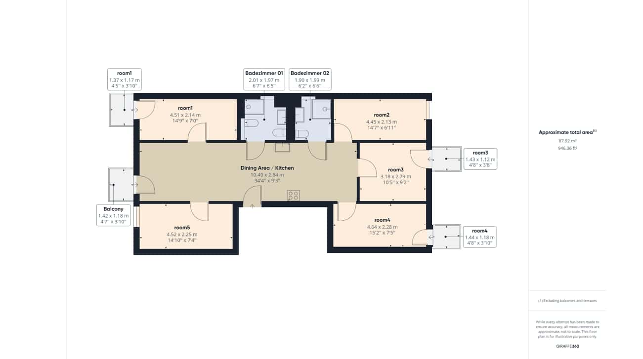 Fully furnished private room with balcony for a 5 people shared mixed apartment-Near HTW University - Photo 3