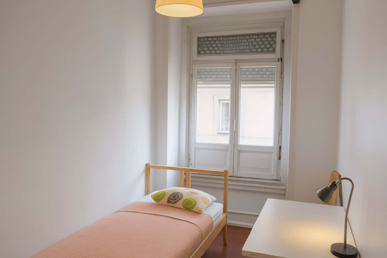 Quarto com came de solteiro em apartamento com 7 quartos - FLAT M - M4