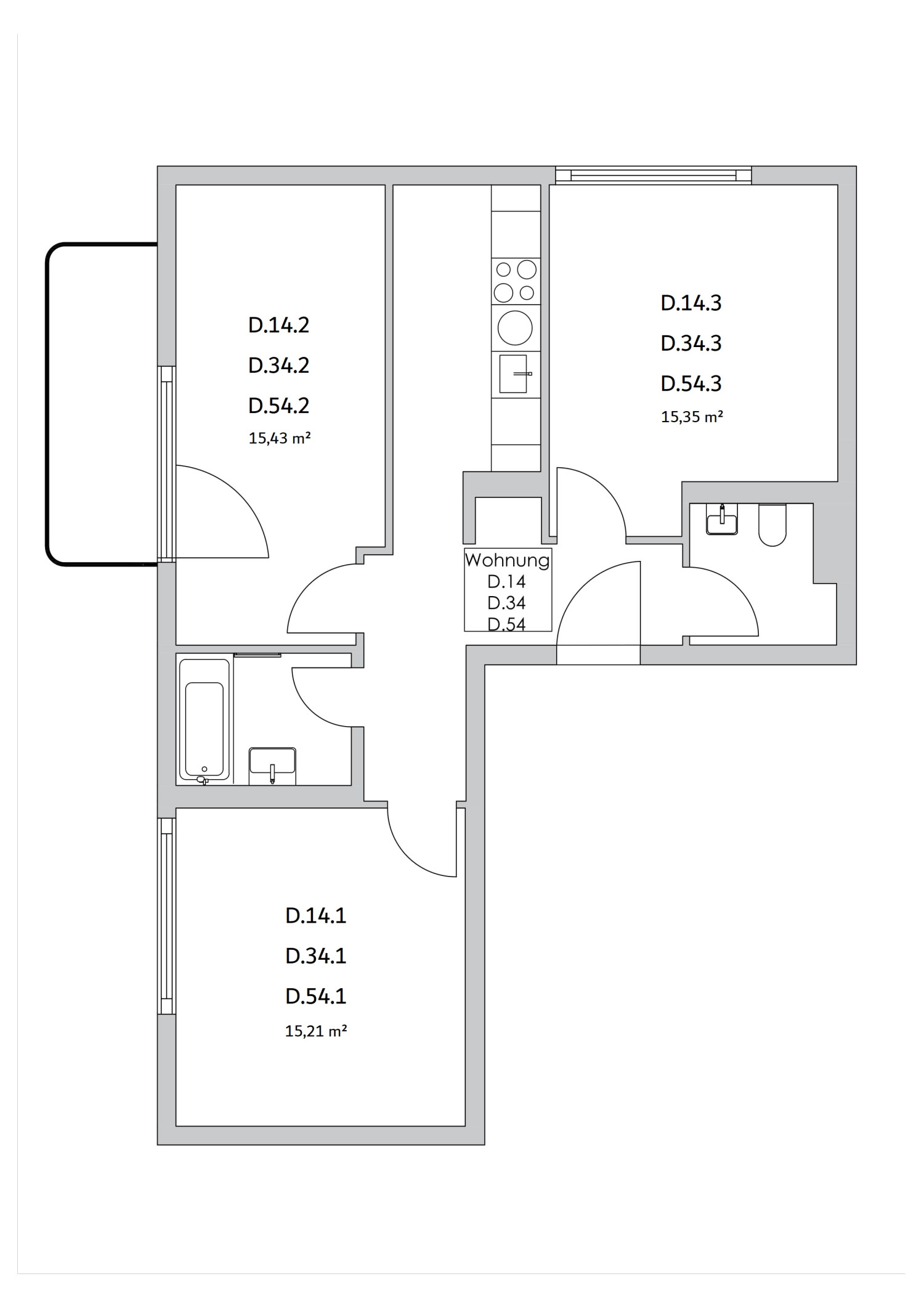 Zimmer in der Nazarethkirchstraße 51 (Aufgang D)