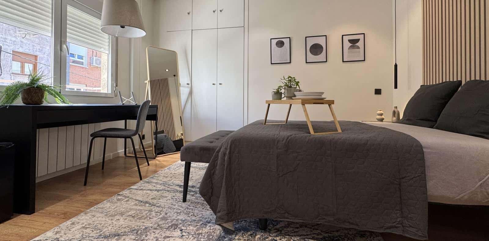 Double bed in Beautiful rooms for rent in shared apartment