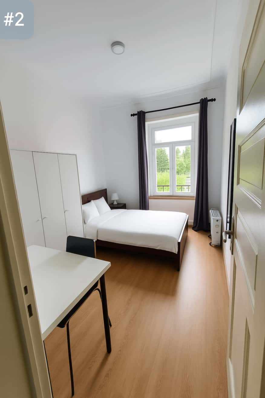 Quarto com cama de casal em apartamento com 7 quartos - FLAT W - W2