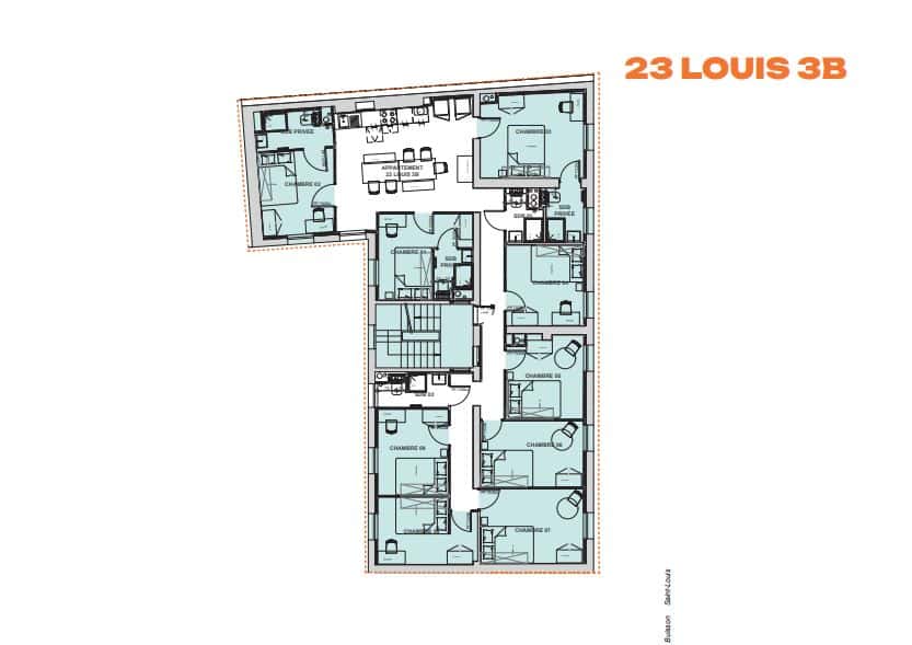 Chambre dans le 23 Rue du Buisson Saint-Louis