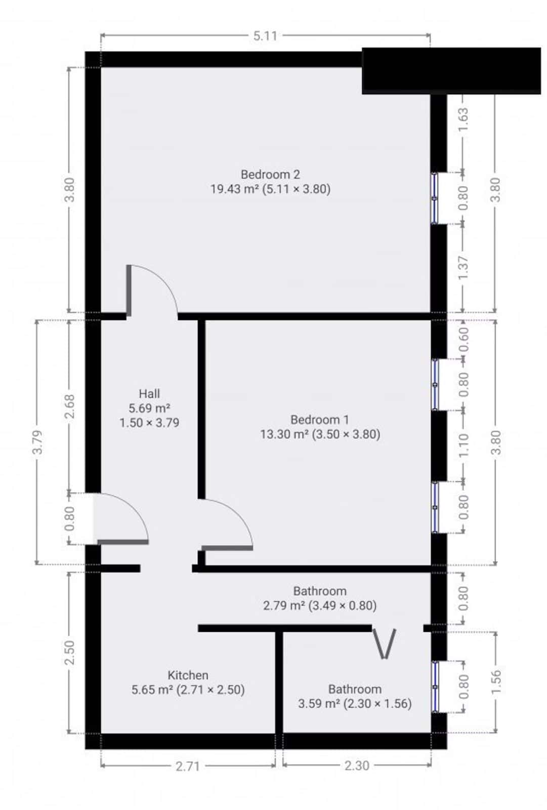 Single room Milan, 2 beds — photo 16