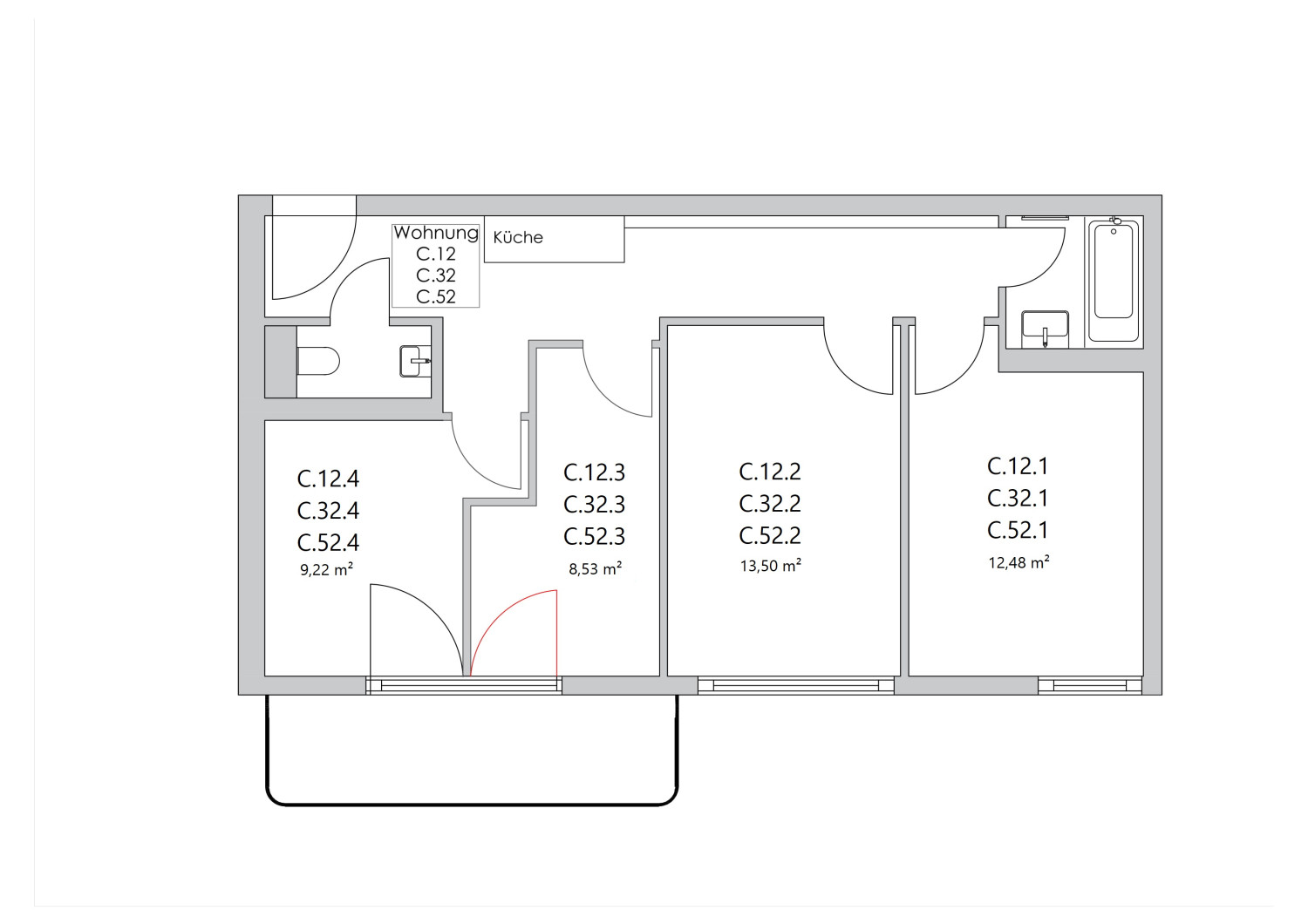 Zimmer in der Nazarethkirchstraße 51 (Aufgang C)