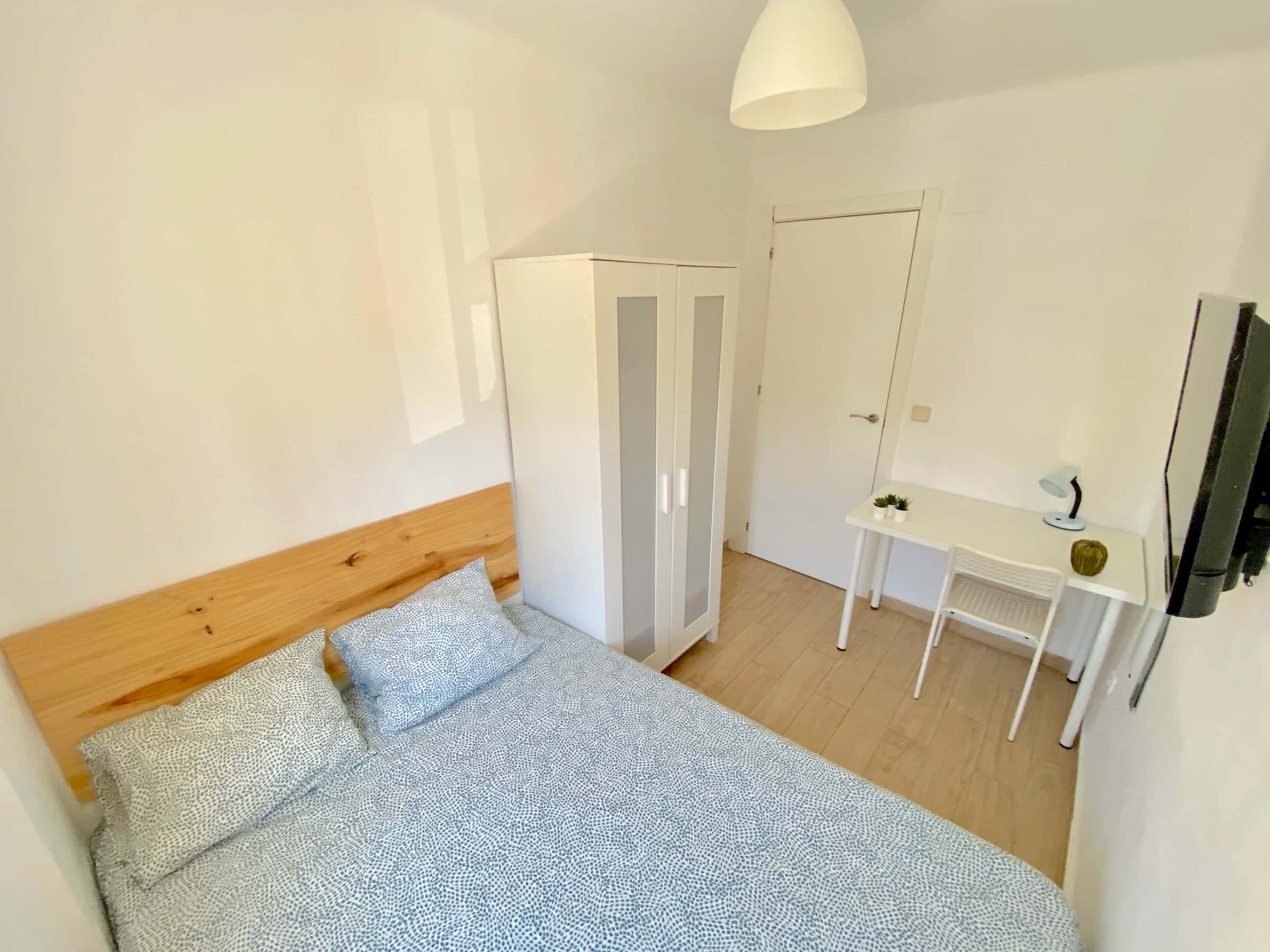 Sunny room near center with double bed, WIFI and TV for students