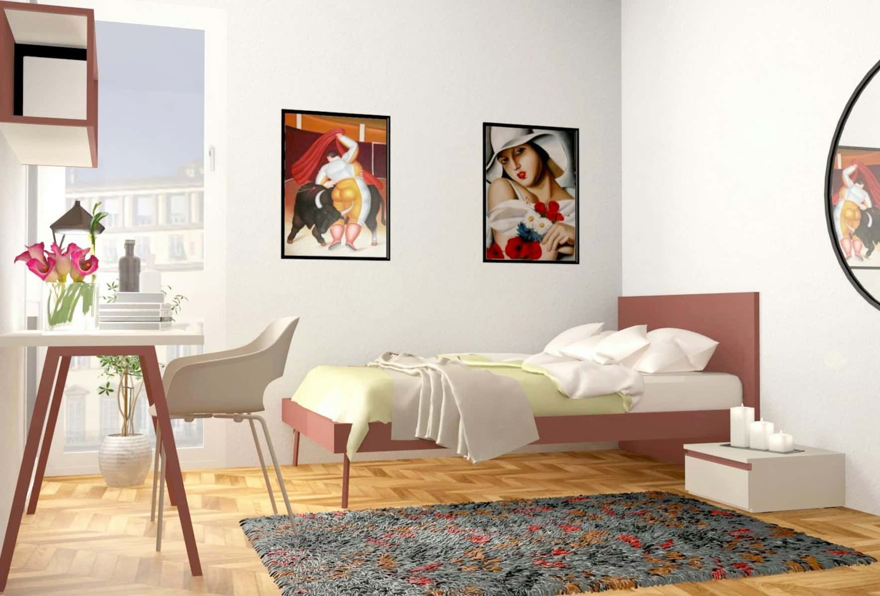 5 single rooms  - apartment for 6 1