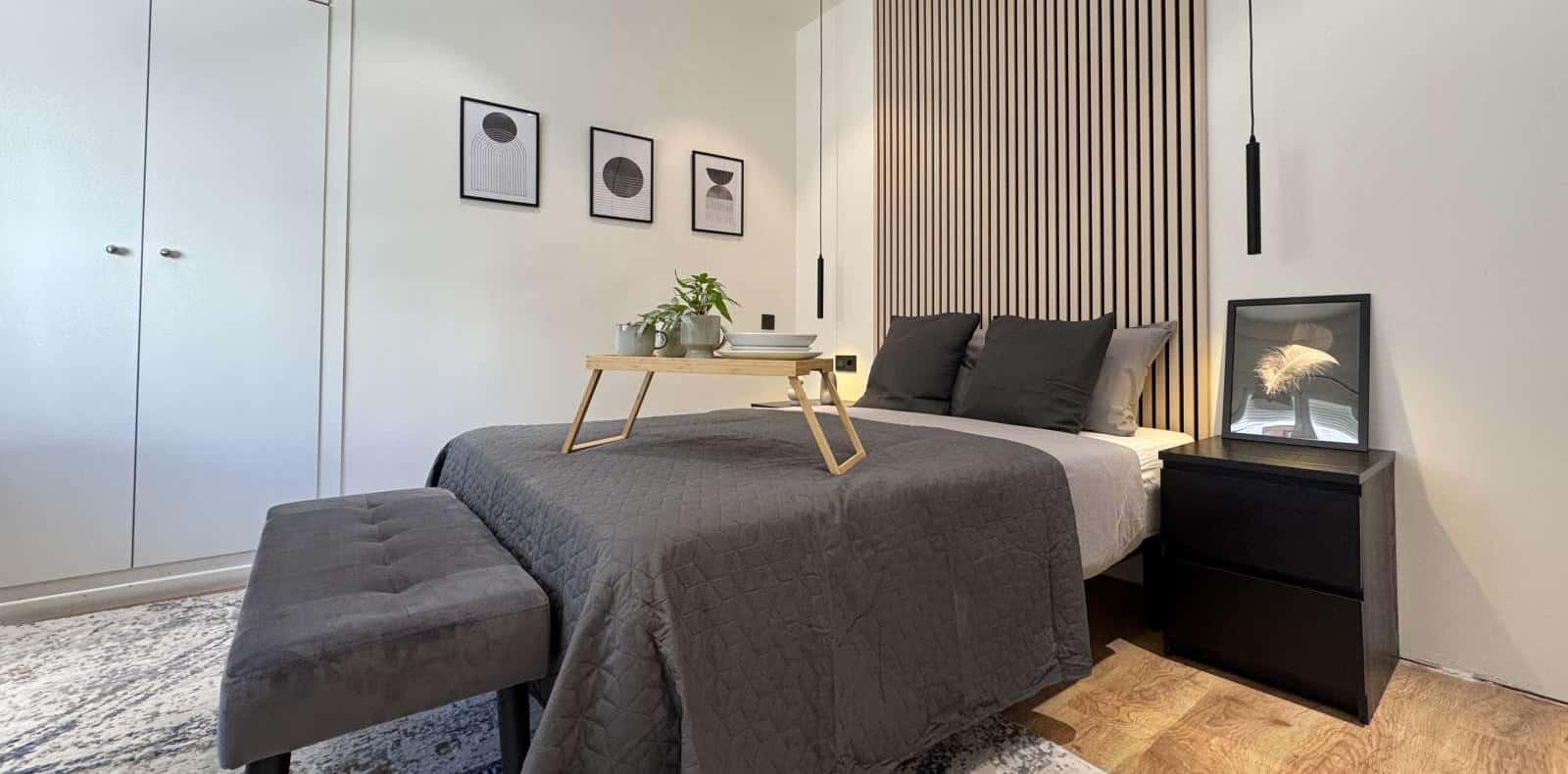 Double bed in Beautiful rooms for rent in shared apartment