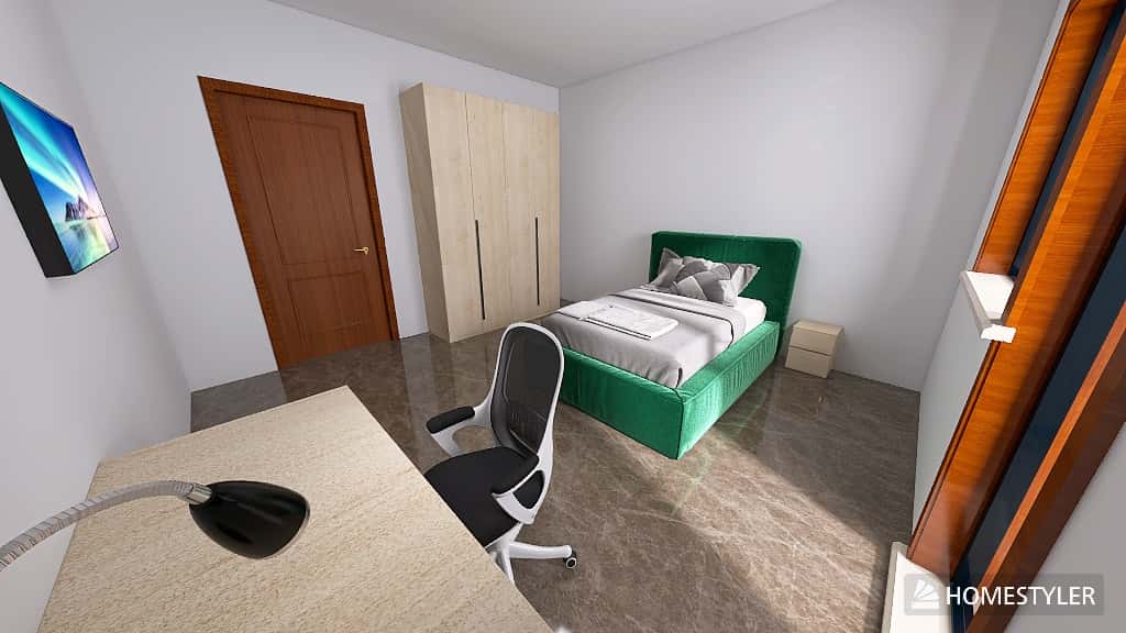 Ampia stanza singola con balcone privato